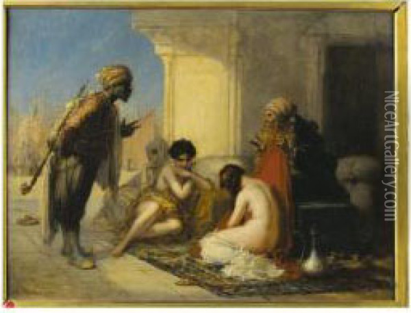 Le Marchand D'esclaves Oil Painting - Edouard Charles De Beaumont