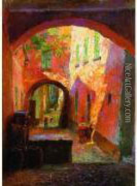 Ruelle Ensoleillee Oil Painting - Gustave Gagliardini