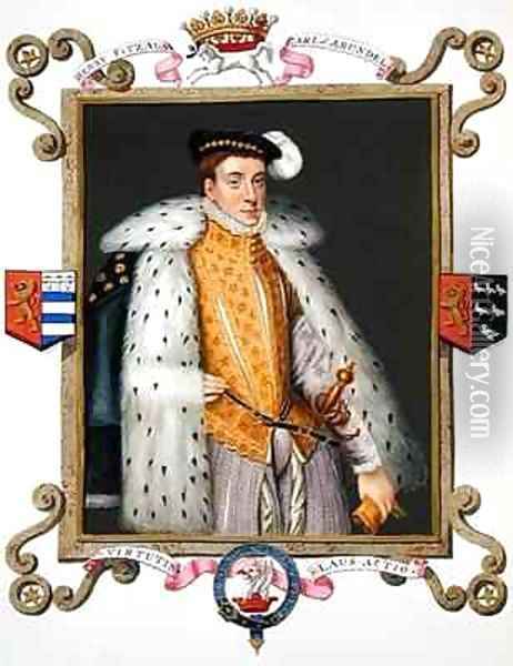 Portrait of Henry Fitzalan 12th Earl of Arundel from Memoirs of the Court of Queen Elizabeth Oil Painting - Sarah Countess of Essex