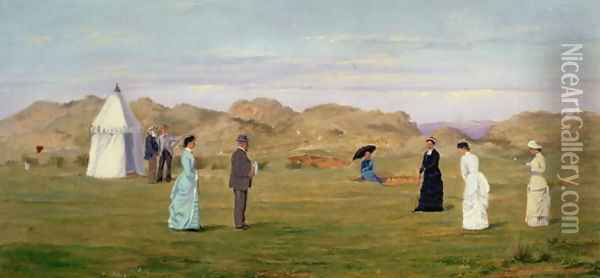 Ladies Match at Westward Ho Oil Painting - Francis Powell Hopkins