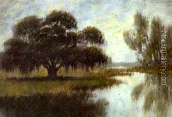 Oaks On The Bayou Oil Painting - Alexander John Drysdale