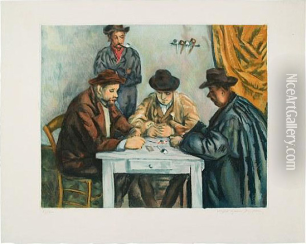 Les Joueur Des Cartes Oil Painting - Paul Cezanne