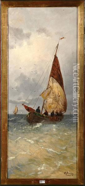 Pecheurs En Mer Oil Painting - Henri Arden