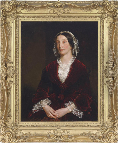 Portrait Of Mrs Adam Black Oil Painting - John Graham Gilbert