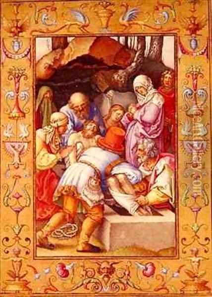 Ms 39 1601 The Entombment from Passio Domini Nostri Jesu Christi Secundum Joannem Oil Painting - Durer or Duerer, Albrecht