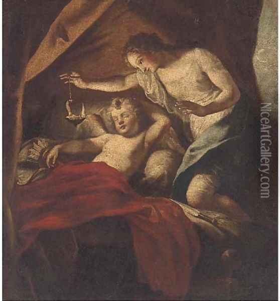 Cupid and Psyche Oil Painting - Antonio Bellucci