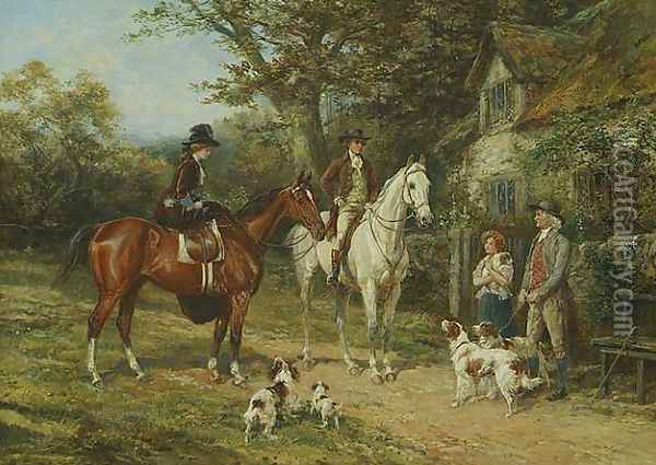 The Prized Puppy Oil Painting - Heywood Hardy