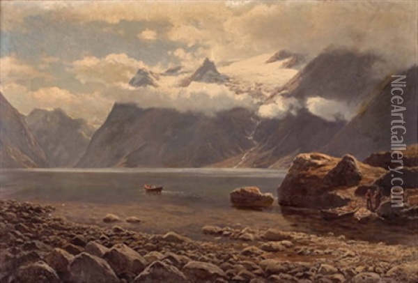Norwegische Fjordlandschaft Oil Painting - Karl Paul Themistocles von Eckenbrecher