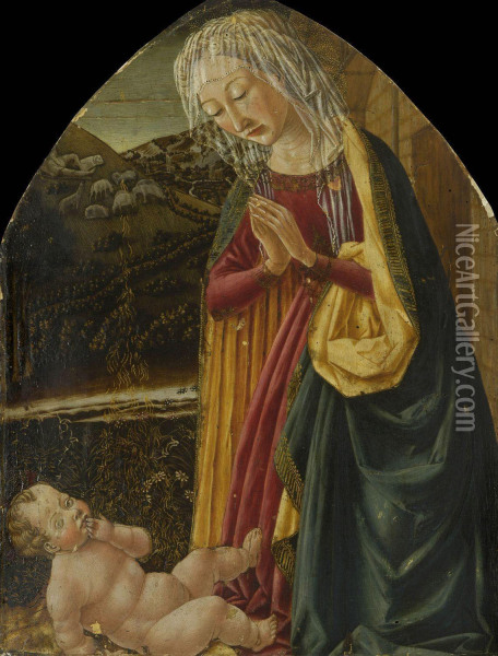 Anbetung Des Kindes Oil Painting - Master Of San Miniato