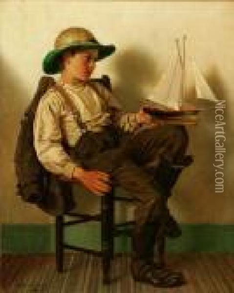 A Young Aspiring Sailor Oil Painting - John George Brown