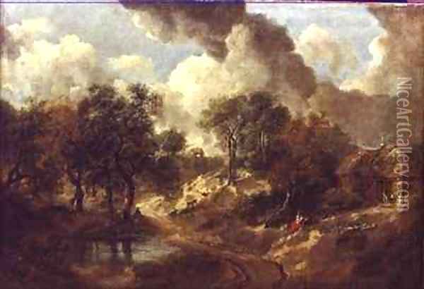 Suffolk Landscape Oil Painting - Thomas Gainsborough