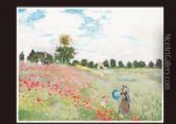 Corn Poppy Field Oil Painting - Claude Oscar Monet