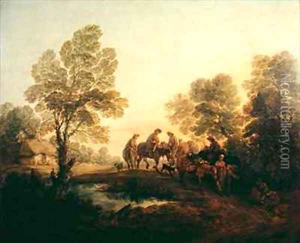 Going to Market Early Oil Painting - Thomas Gainsborough