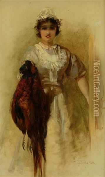 A Pair Of Pheasants Oil Painting - George Elgar Hicks