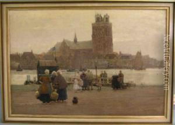 Amsterdam, An Der Gracht Oil Painting - Hans Herrmann