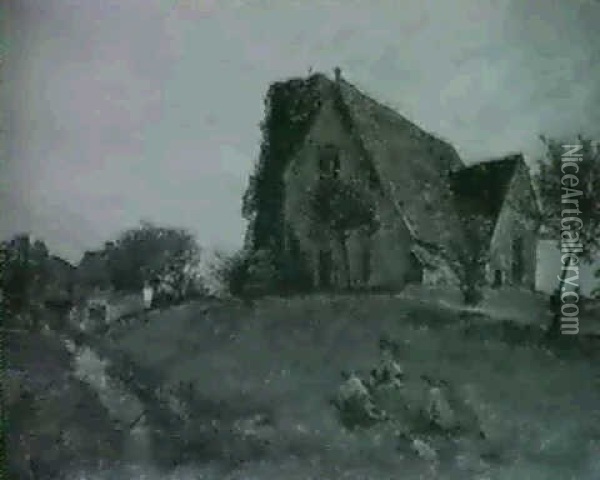 Church Of St. Nicholas' Hospital, Harbledown, Near          Canterbury, Kent - Built About 1084 By Archbishop Lanfranc Oil Painting - Alexander Fraser the Younger