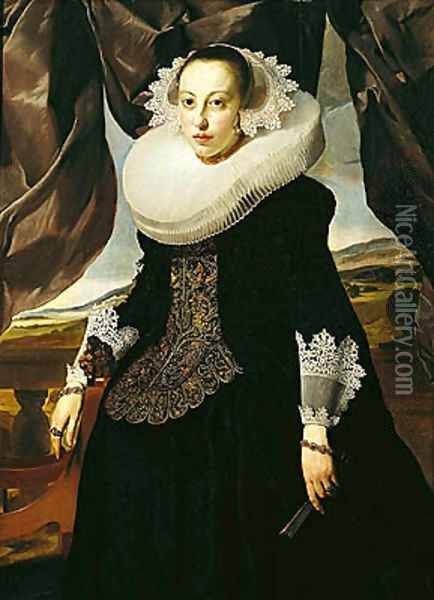 Portrait of a Young Dutch Woman Oil Painting - Thomas De Keyser
