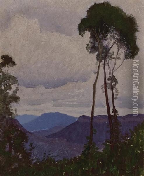 Blue Mountains Oil Painting - Elioth Gruner