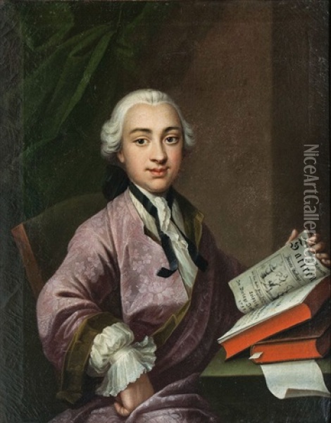 Portrait Eines Herren Oil Painting - Johann Georg Ziesenis