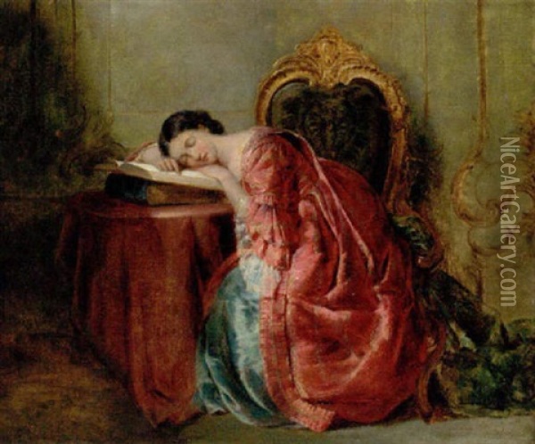 Asleep Oil Painting - Edward John Cobbett