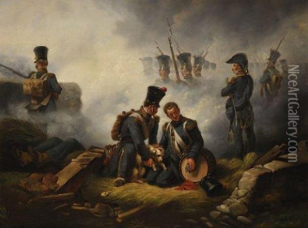 Le Tambour Et Le Chien Du Regiment. Oil Painting - Horace Vernet