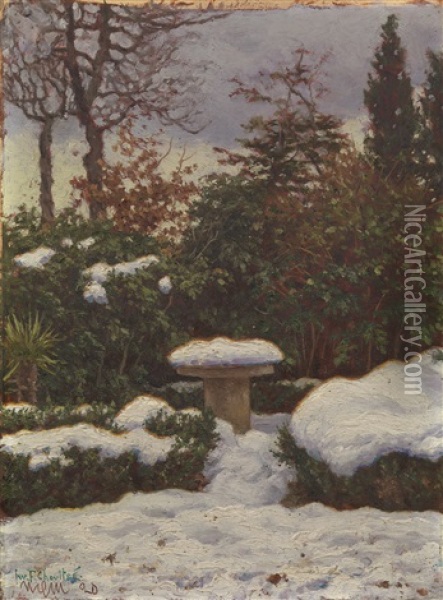 Garden Under The Snow Oil Painting - Ivan Fedorovich Choultse