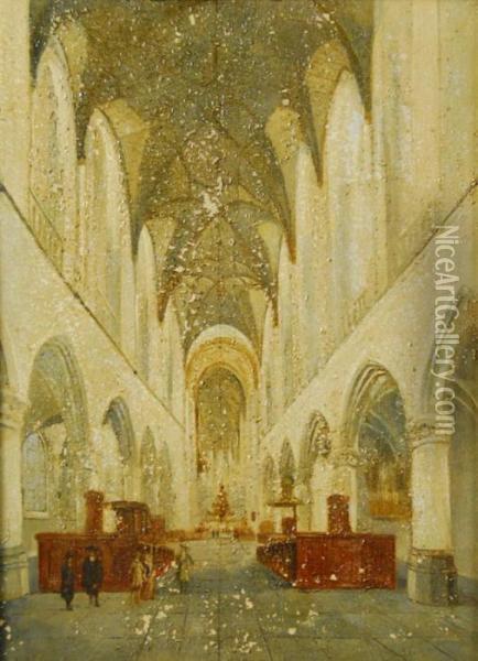 Interior Of A Cathedral Oil Painting - Pieter Jansz. Saenredam