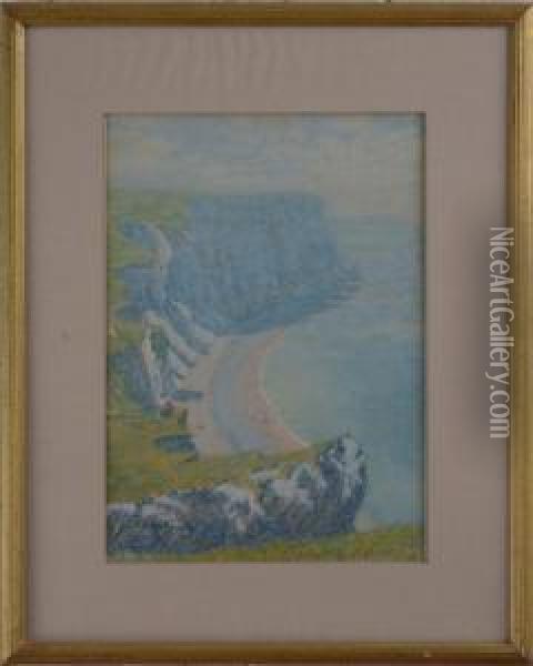 The Cliffs Of Dover, England Oil Painting - Thomas Buford Meteyard