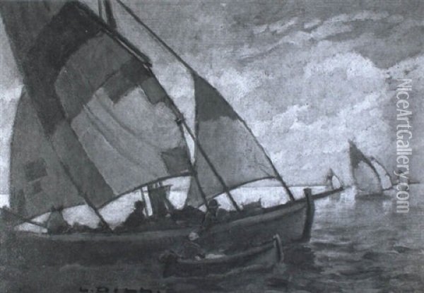 Fischerboot Auf Der Adria Oil Painting - Ludwig Dill
