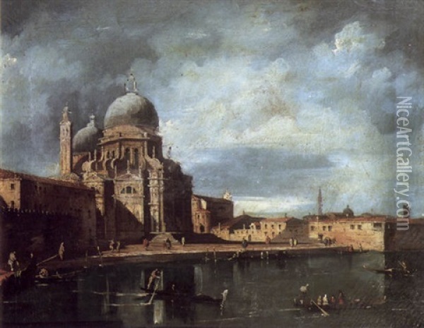A View Of Santa Maria Della Salute From The Grand Canal Oil Painting - Giacomo Guardi