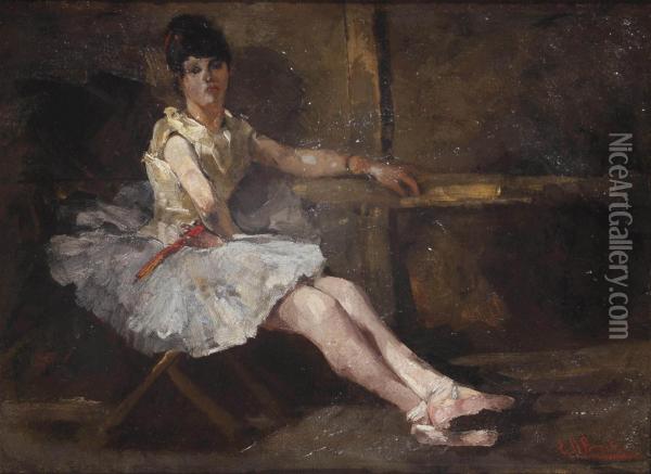 Ballerina Taking A Rest Oil Painting - George Hendrik Breitner