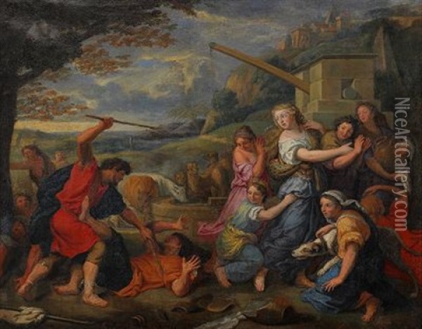 Cain Och Abel Oil Painting - Georg Philipp Rugendas the Elder