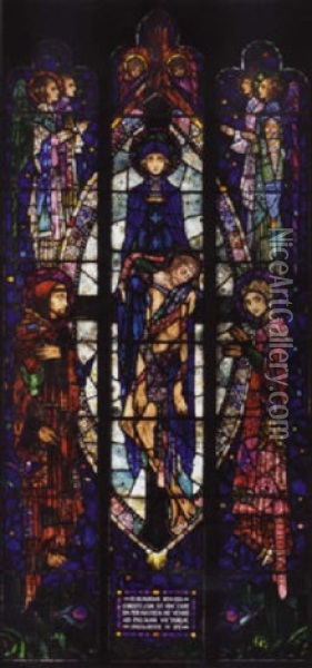 The Mother Of Sorrows, Memorial To Sister Superior Of Saint Wilfrid, Principal Of Dowanhill Training College, Glasgow Oil Painting - Harry Clarke