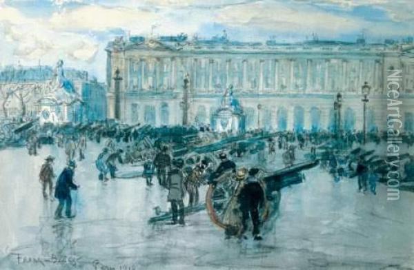Pieces D'artillerie Place De La Concorde, En 1918 Oil Painting - Frank Myers Boggs