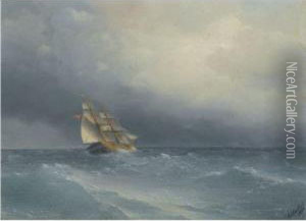 The Lifting Storm Oil Painting - Ivan Konstantinovich Aivazovsky
