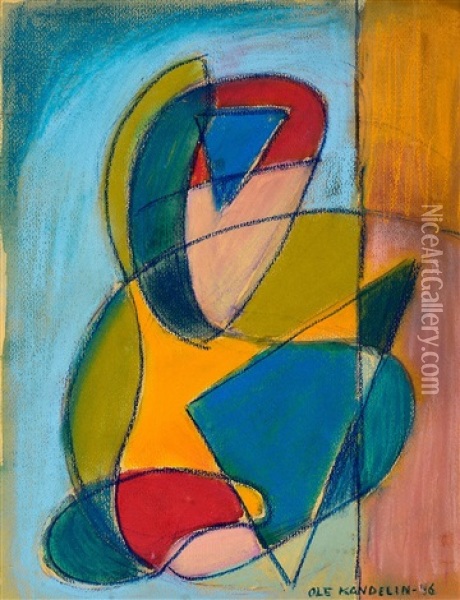 Abstract Model Oil Painting - Ole Kandelin
