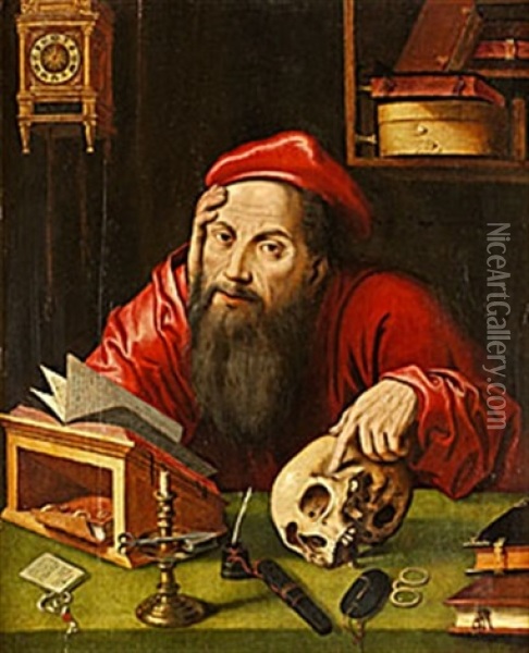 St. Hieronymus Oil Painting - Marinus van Reymerswaele