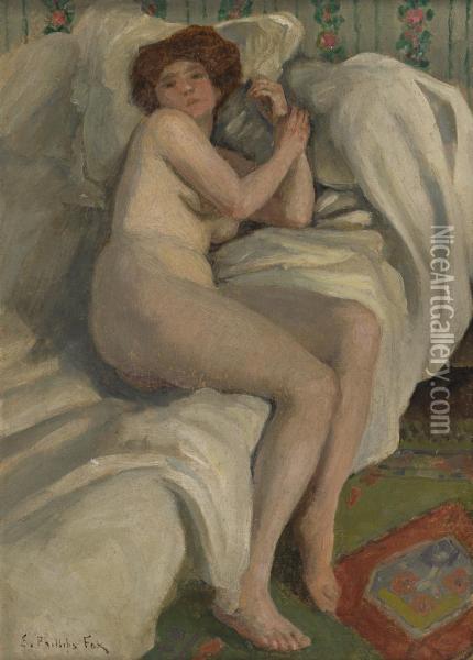 Reclining Nude Oil Painting - Emanuel Phillips Fox