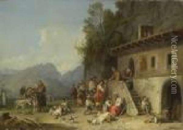Die Klostersuppe. Oil Painting - Heinrich Burkel