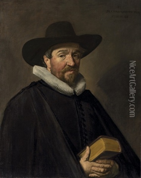 Portrait Of Conradus Vietor (1588-1657) Oil Painting - Frans Hals