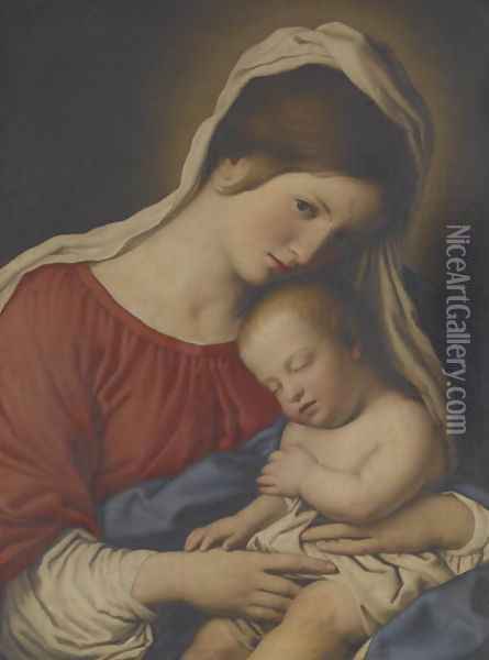 Madonna and Child 2 Oil Painting - Francesco de' Rossi (see Sassoferrato)