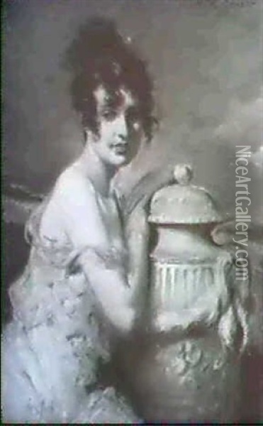 Damenbildnis Oil Painting - Leopold Schmutzler