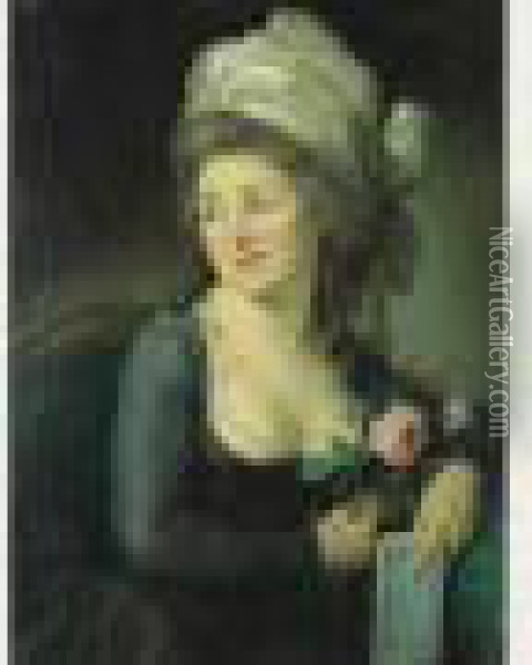 Portrait De Femme Au Turban. Oil Painting - Jean Louis Voille