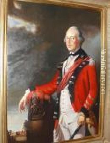Portrait, Half Length, Of An Officer Oil Painting - Sir Joshua Reynolds