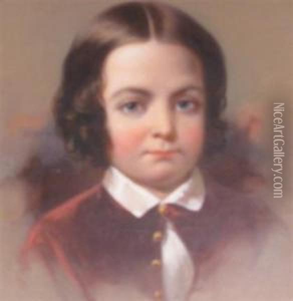 Portrait Of Boy Oil Painting - Samuel B. Waugh