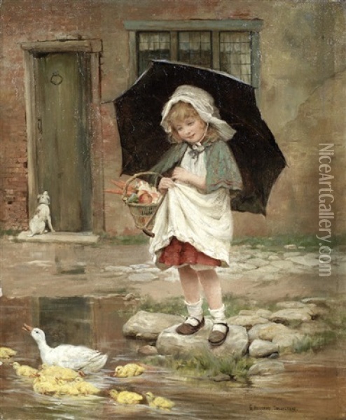 April Showers Oil Painting - George Hillyard Swinstead