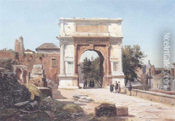 Ved Titusbuen I Roma Oil Painting - Thorald Laessoe