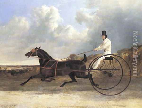 The American Trotter Ratler 1834 Oil Painting - John Frederick Herring Snr