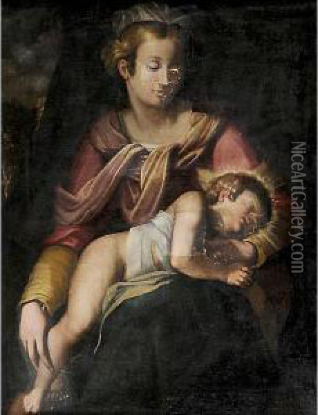 Vergine Con Bambino Oil Painting - Denys Fiammingo Calvaert