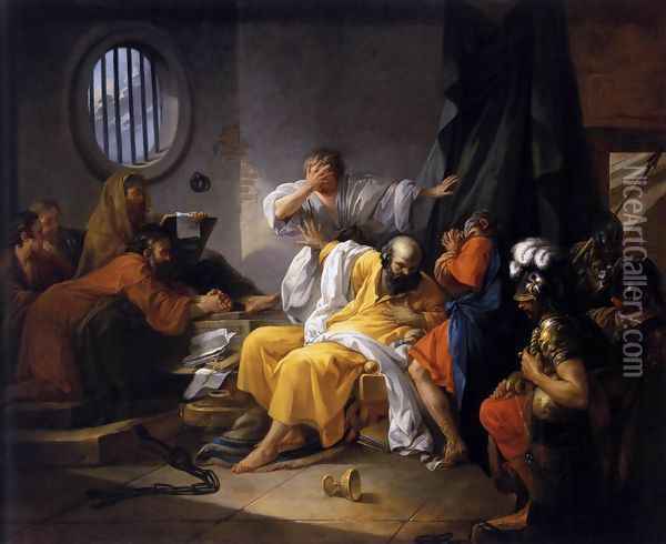 The Death of Socrates 1762 Oil Painting - Jacques-Philip-Joseph de Saint-Quentin
